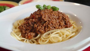 Pâtes italiennes bolognaise végétarienne